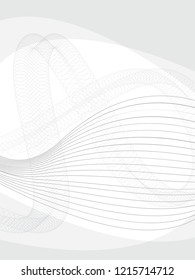 White Abstract Cover, Wavy Background,  Vector Illustration