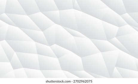 White Abstract Crumpled Paper Texture Background or Polygonal Structure Effect