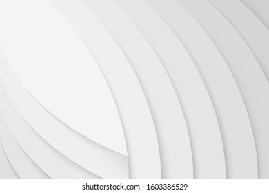 white abstract curve background template with papercut style, modern wallpaper terxture and 3d realistic design use for ads banner and advertising print design vector