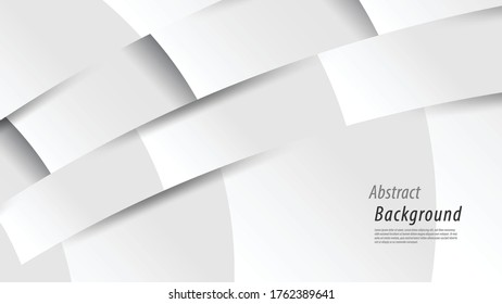 Fondo geométrico curvado abstracto blanco. fondo de plata vectorial para portada, libro, banner, página web, afiche, tarjeta, anuncio, folleto, volante, catálogo, folleto, anuncios, informe anual, decorar pared