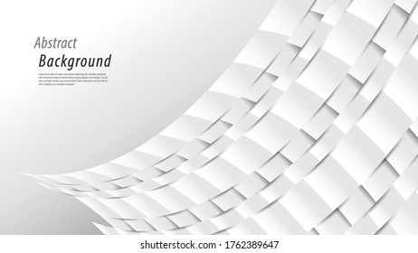 White abstract curved geometric background. vector silver background for cover, book, banner, web page, poster, card, advertisement, brochure, flyer, catalog, leaflet, ads, annual report, decorate wall