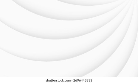 White Abstract Curved Lines Background with Soft Gradient. Futuristic Technology Concept