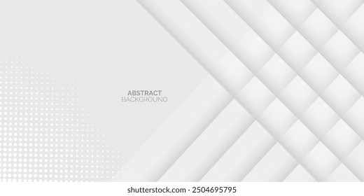 White abstract dot background. Modern lines pattern. Futuristic concept. Minimal geometric design.