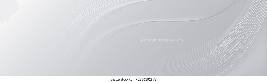 White abstract dynamic line wavy glowing on grey background. Modern shiny white lines pattern. Vector illustration