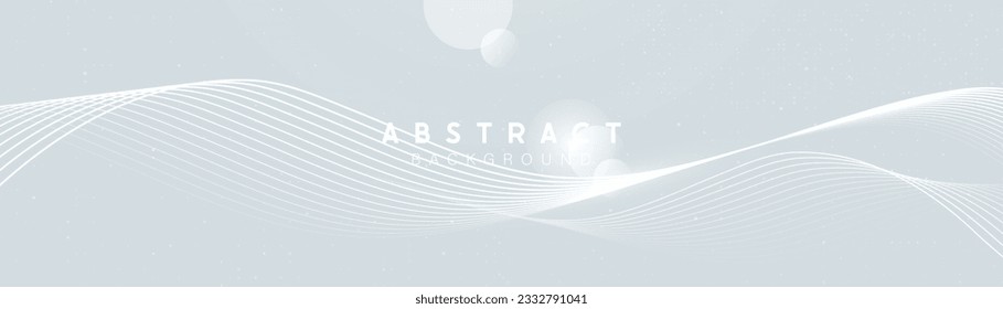 White abstract dynamic lines wavy technology abstract background. Futuristic hi-technology concept. Vector illustration