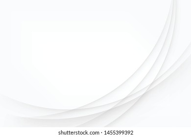 White abstract elegant background, Minimal geometric curve backdrop. 
Modern dynamic shapes composition. vector illustration.