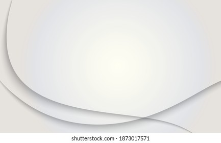 White abstract elegant texture background with shadow lines. Modern light white banner vector illustration