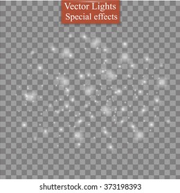 White abstract explosive with spark. Glow star burst light effect. 