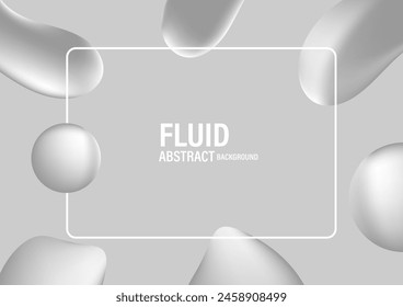 White Abstract fluid wave, smooth background, Modern poster with gradient 3d flow shape, Innovation background design for cover, vector.
