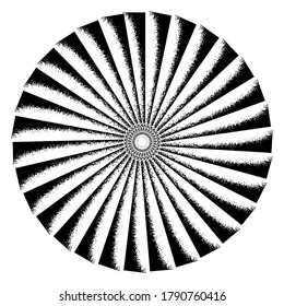 Diseño de un patrón de círculo gráfico. Fondo blanco y negro. Ilustración plana.