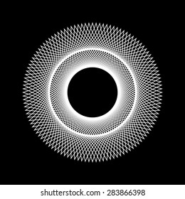 White abstract fractal shape with black background for logo, design concepts, web, prints, posters. Vector illustration.