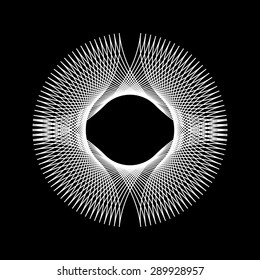 White Abstract Fractal Shape With Black Background For Logo,  Design Concepts, Posters, Banners, Web, Presentations And Prints. Vector Illustration.