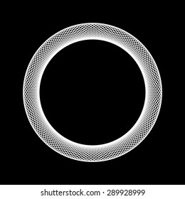 White abstract fractal shape with black background for logo,  design concepts, posters, banners, web, presentations and prints. Vector illustration.