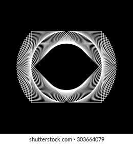 White abstract fractal shape with black background for logo,  design concepts, posters, banners, web, presentations and prints. Vector illustration.