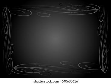 white abstract frame, on a black background
