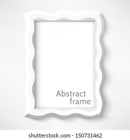 White abstract frame. Vector illustration