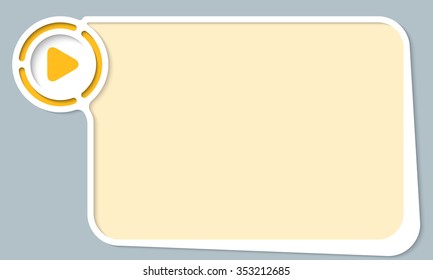 White abstract frame for your text and play icon