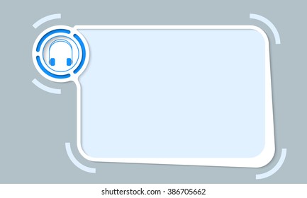 White abstract frame for your text and headphones