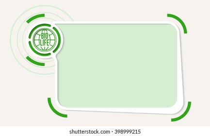White abstract frame for your text and bio icon