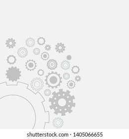 white abstract gear technology digital background.