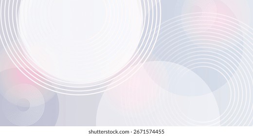 White abstract geometric background overlap layer on bright space with lines effect decoration. Modern graphic design element circles style