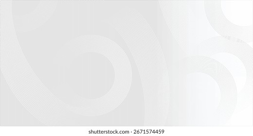  O fundo geométrico abstrato branco sobrepõe a camada no espaço brilhante com a decoração de efeito de linhas. Estilo de círculos de elementos de design gráfico moderno