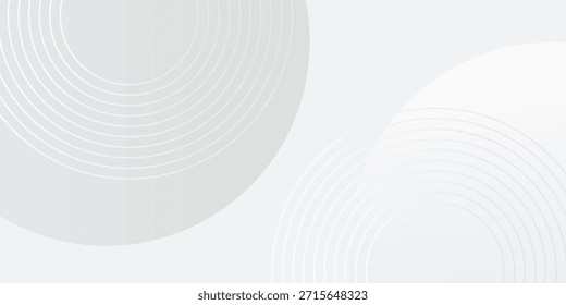 O fundo abstrato geométrico abstrato branco sobrepõe a camada no espaço brilhante com a decoração de efeito de linhas. Elemento moderno de design gráfico círculos conceito de estilo abstrato simples
