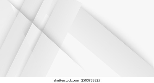 White abstract geometric background as stage with crossed lines, corners and polygon shapes as wall, wood table in soft light gradient white color design