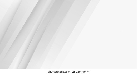 White abstract geometric background as stage with crossed lines, corners and polygon shapes as wall, wood table in soft light gradient white color grey abstract