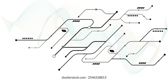 Weiß Abstrakte geometrische Punkte und Linien Anschluss Schaltungskonzept. 