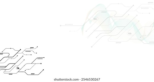 Diseño de conexión de puntos y líneas geométricas Abstractas blancas