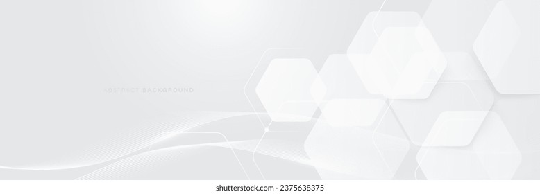 Weiße abstrakte geometrische Hexagon-Technologie, digitales Hightech-Konzept-Hintergrund. Futuristische Konzepte, Technologien, Wissenschaft und Gesundheitswesen