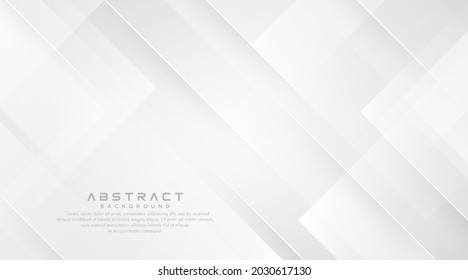 White abstract geometric shapes background. Modern simple square geometric pattern creative design. Minimal style geometric shapes texture graphic elements with diagonal line. Vector illustration