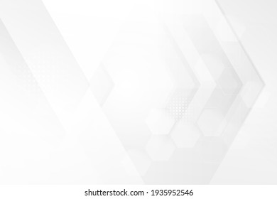 Fondo del concepto de alta tecnología digital de tecnología geométrica abstracta blanca. Ilustración del vector