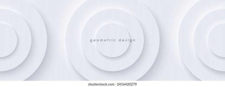 White abstract geometric vector design with circles. Abstract background, wallpaper, cover design.