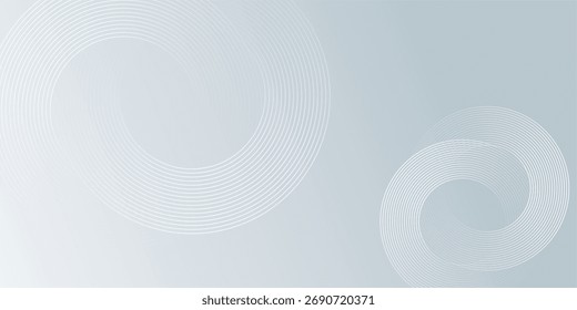 White abstract glowing geometric background. White rounded lines pattern. Futuristic technology concept. Suit for poster, cover, banner, presentation, website, flyer
