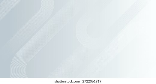 Fundo geométrico brilhante abstrato branco. Padrão de linhas arredondadas brancas. Conceito de tecnologia futurista. Terno para cartaz, capa, banner, apresentação, website, folheto