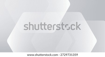 White abstract glowing geometric hexagon lines with technology digital hi-tech concept background