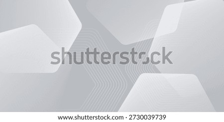 White abstract glowing geometric hexagon lines with technology digital hi-tech concept background