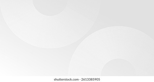 White abstract glowing geometric lines on gray background. Modern shiny blue circle modern abstract simple