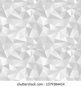 White abstract gradient geometric rumpled triangular seamless low poly style vector illustration graphic background. Rampled paper style background. Vector illustration