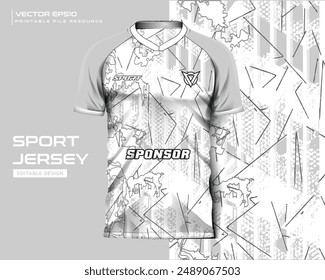 diseño abstracto blanco del grunge para la camiseta de los deportes, camiseta del fútbol, camiseta de running, camiseta de carreras, patrón