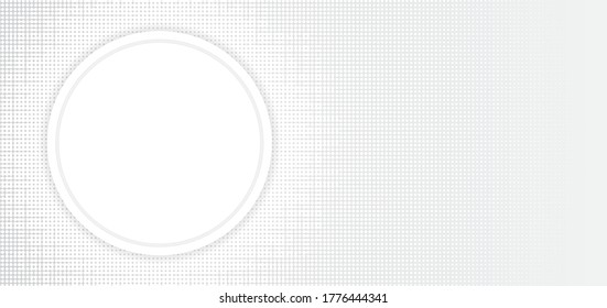 White abstract halftone background circle frame space for content overlap design. vector illustration.