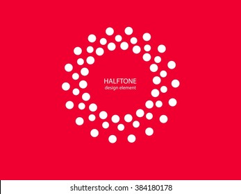 White Abstract Halftone Logo Design Element, vector illustration