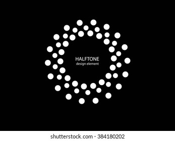 White Abstract Halftone Logo Design Element, vector illustration