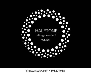 White Abstract Halftone Logo Design Element, vector illustration