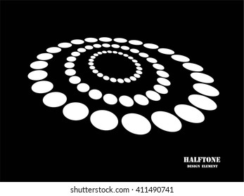 White Abstract Halftone Logo Design Element, vector illustration