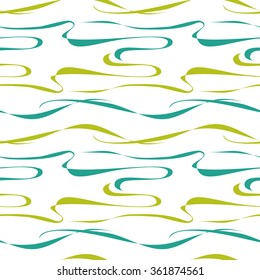White abstract hand drawn pattern, waves or curls background. Seamless pattern for your wallpapers, fabrics, web page backgrounds, surface designs. 