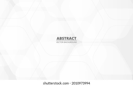 White abstract hexagonal halftone pattern graphic design presentation background template. Vector illustration