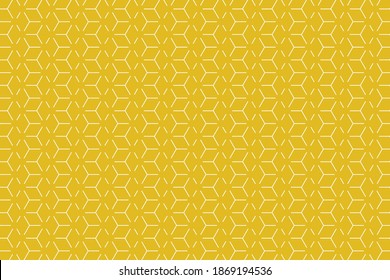 Patrón de abeja abstracto blanco sobre fondo dorado, fondo de polígono blanco